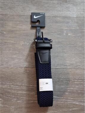 Nike Mens G-Flex Woven Braided Stretch Belt Golf Navy MEDIUM 34/36 ~NEW WITH TAG